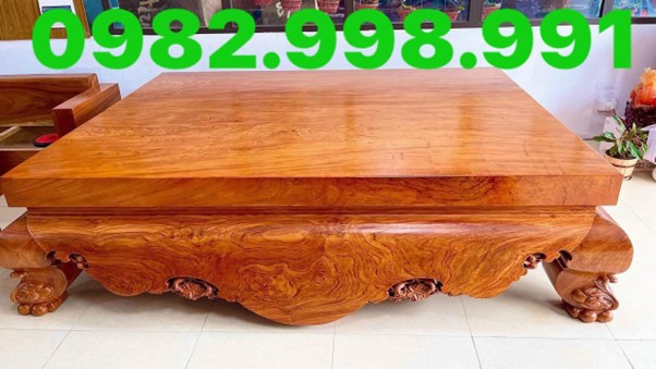 Sập gỗ hương 2m2 x1m8 với 2 tấm nguyên khối dầy 15 phân giá 75.000.000₫