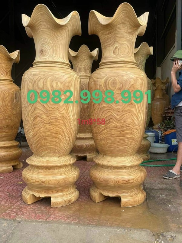 Lục bình gỗ cẩm vàng cao 1m80 rộng 57 vân đẹp tại Đồ gỗ Hòa Hoan