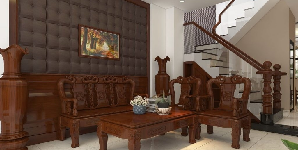 Lục bình gỗ giúp không gian nội thất phòng khách trở nên sang trọng