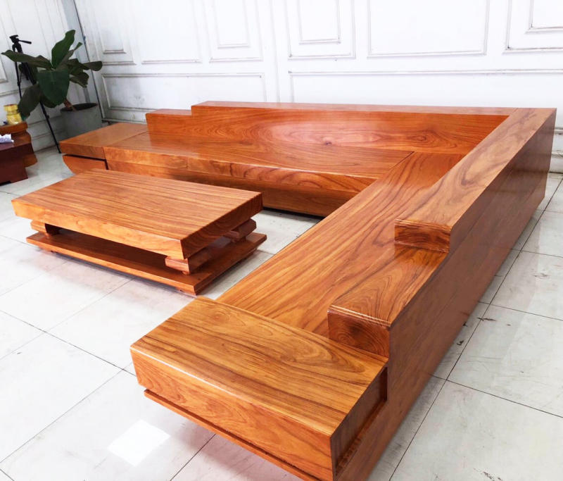 Bộ bàn ghế gỗ lim nguyên khối phòng khách cao cấp