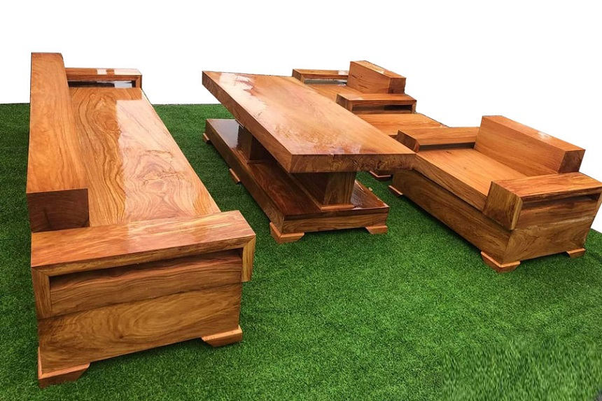 Sofa gỗ nguyên khối cao cấp