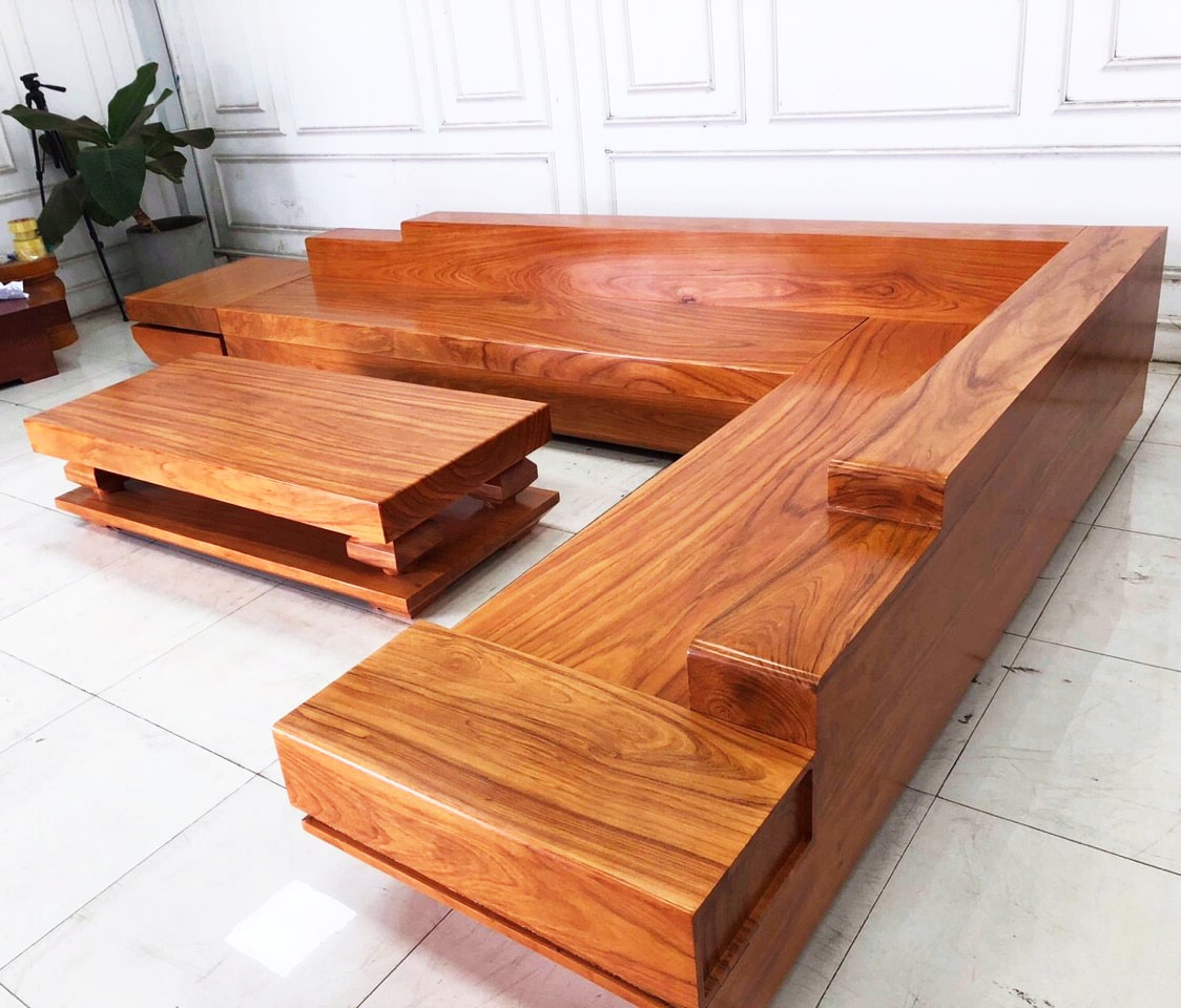 Bộ sofa gỗ nguyên khối cỡ lớn 