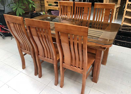 Bộ bàn ghế ăn gỗ sồi Nga 6 ghế đẹp