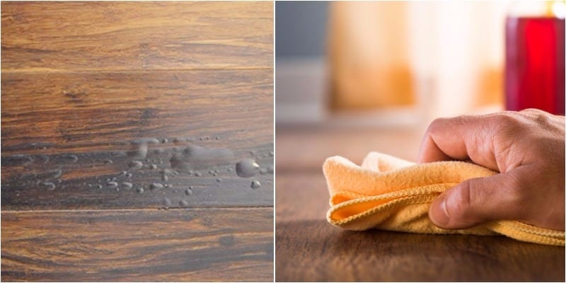 Dùng khăn mềm và chất tẩy rửa được cho phép để vệ sinh kệ tivi gỗ