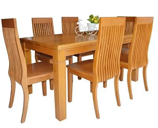 Thiết kế bộ bàn ăn mặt vuông làm bằng gỗ sồi