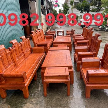 Bộ ghế tay hộp gỗ hương đá gồm 6 món