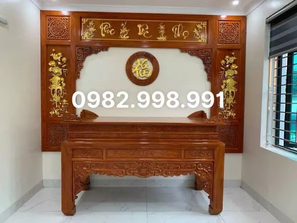 Án gian gỗ hương đá dài 1m55 sâu 61cm