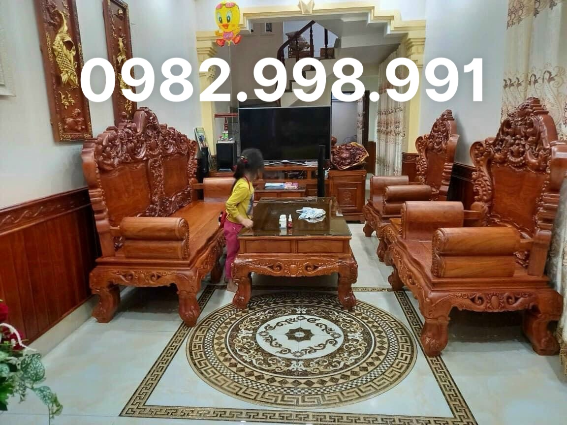Bàn ghế hoàng gia Luis gỗ lim gồm 6 món