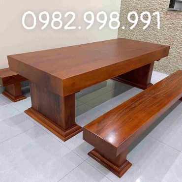 bộ ghế gỗ gõ nguyên khối