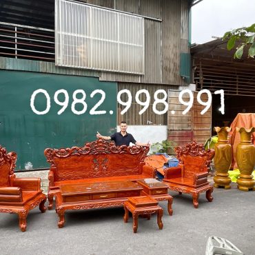 Bộ bàn ghế Hoàng gia gỗ Lim tựa lưng trơn
