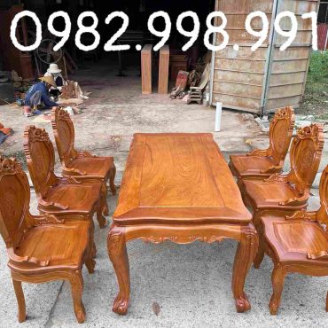 Bộ bàn ăn gỗ gõ 7 món
