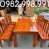 Bộ ghế bàn ăn 11 món gồm 10 ghế và 1 chiếc bàn mẫu chữ thọ gỗ hương
