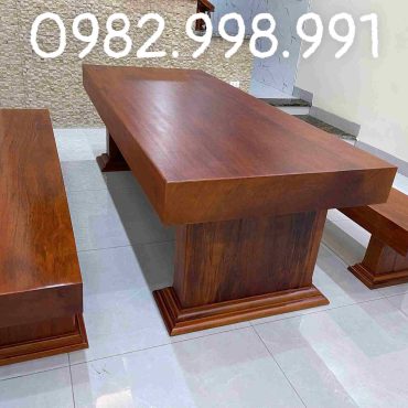 bộ ghế gỗ gõ nguyên khối