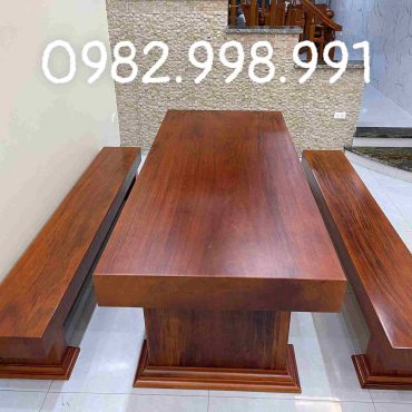 bộ ghế gỗ gõ nguyên khối