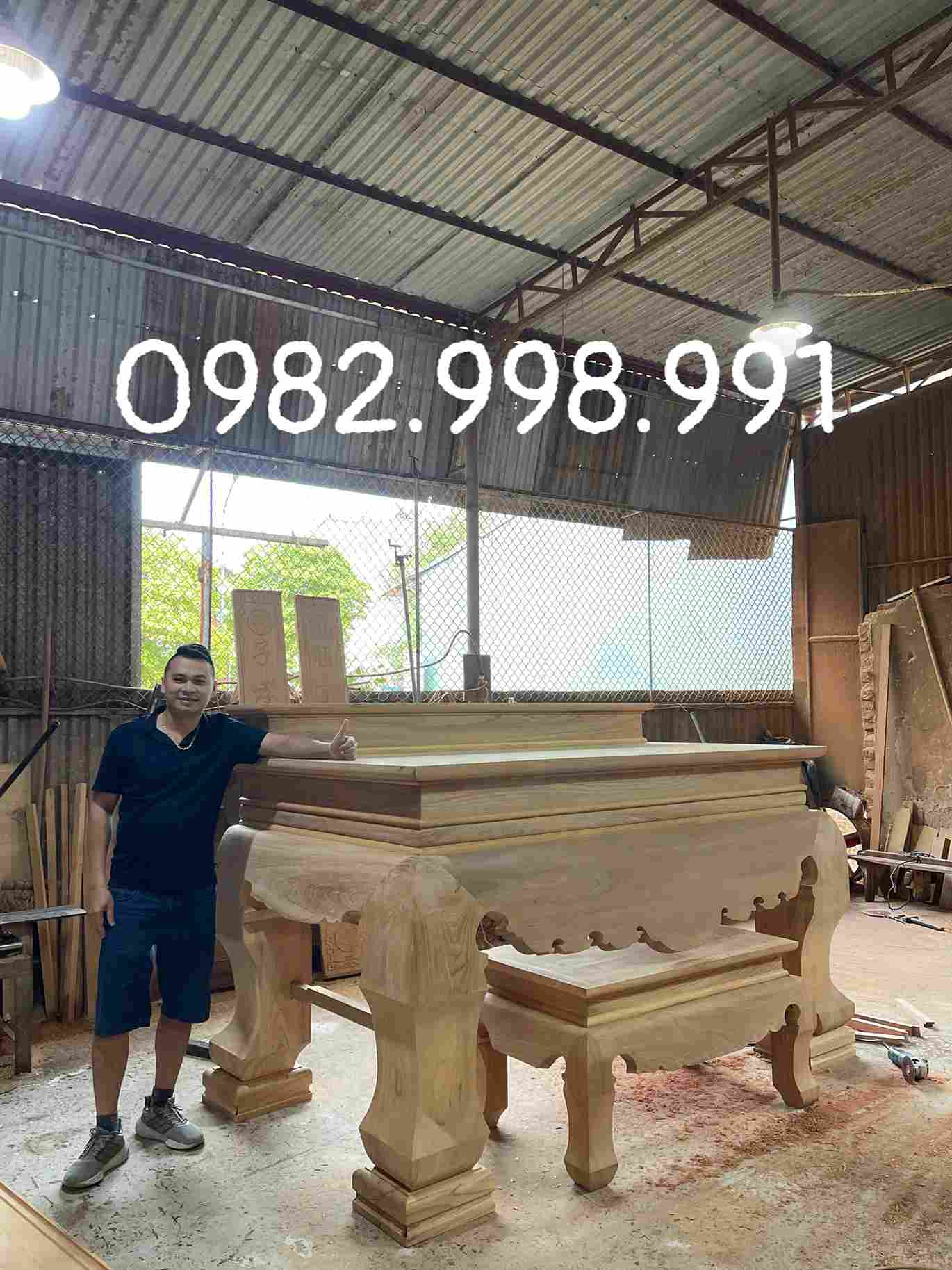 sập thờ chân 26 gỗ gõ