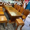 Bộ bàn ăn gỗ gõ gồm 10 món