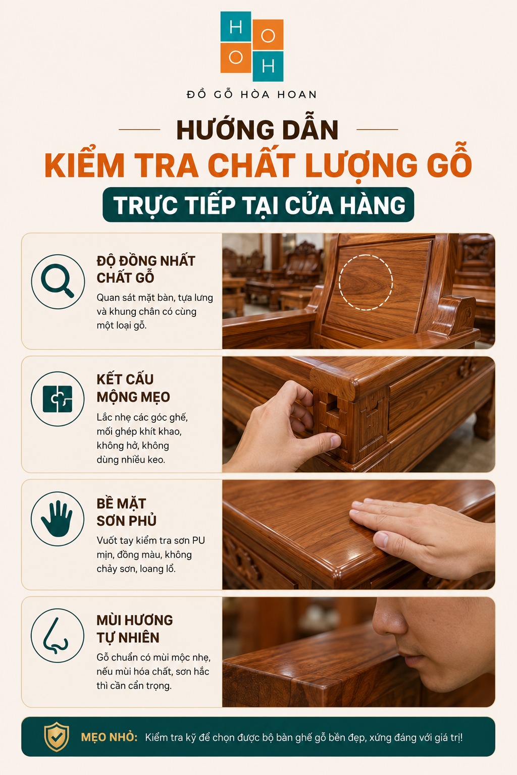 kinh nghiệm mua bàn ghế gỗ phòng khách