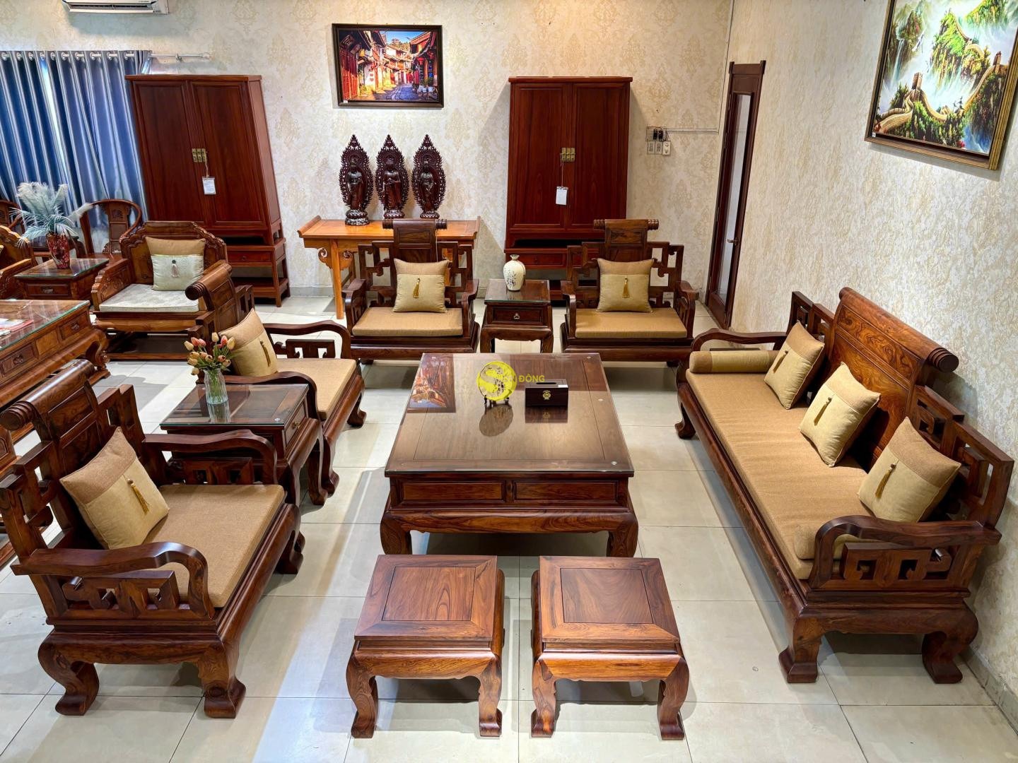 Bộ bàn ghế gỗ cẩm lai 10 món