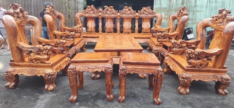 Bộ bàn ghế gỗ cẩm lai phòng khách sang trọng