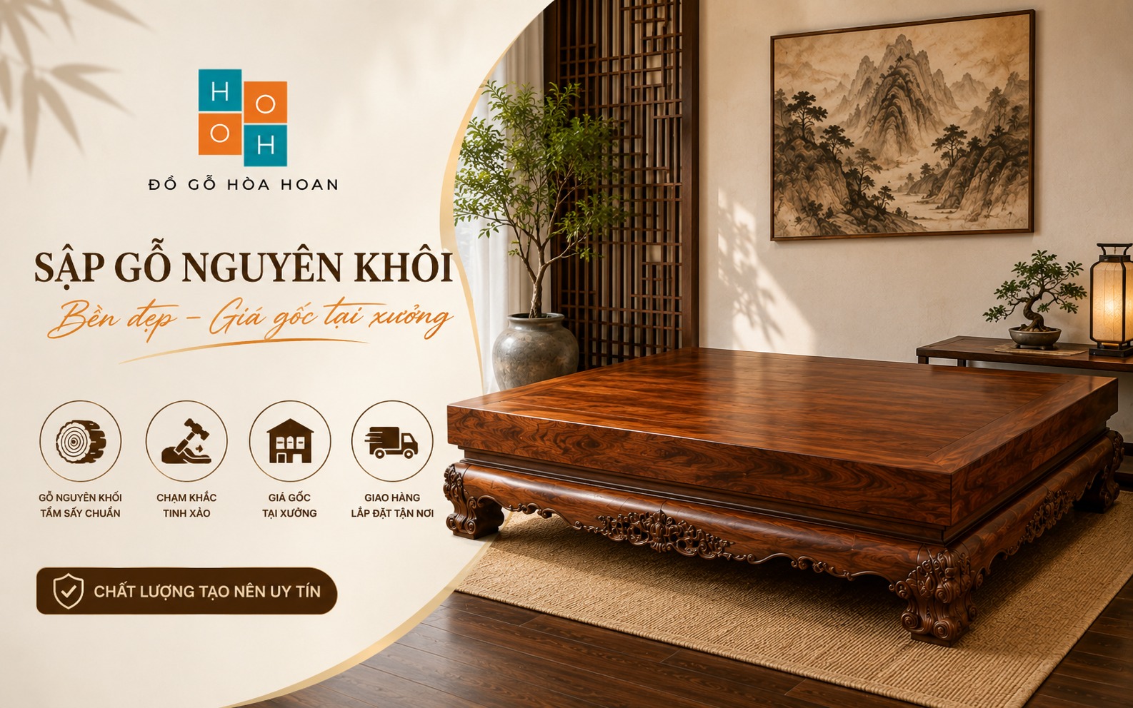 Nên mua sập gỗ ở đâu chất lượng, gỗ nguyên khối, hạn chế mối mọt?