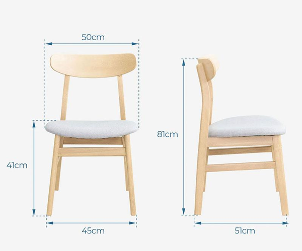 Ghế ăn bọc nệm có kích thước rộng hơn ghế gỗ không?