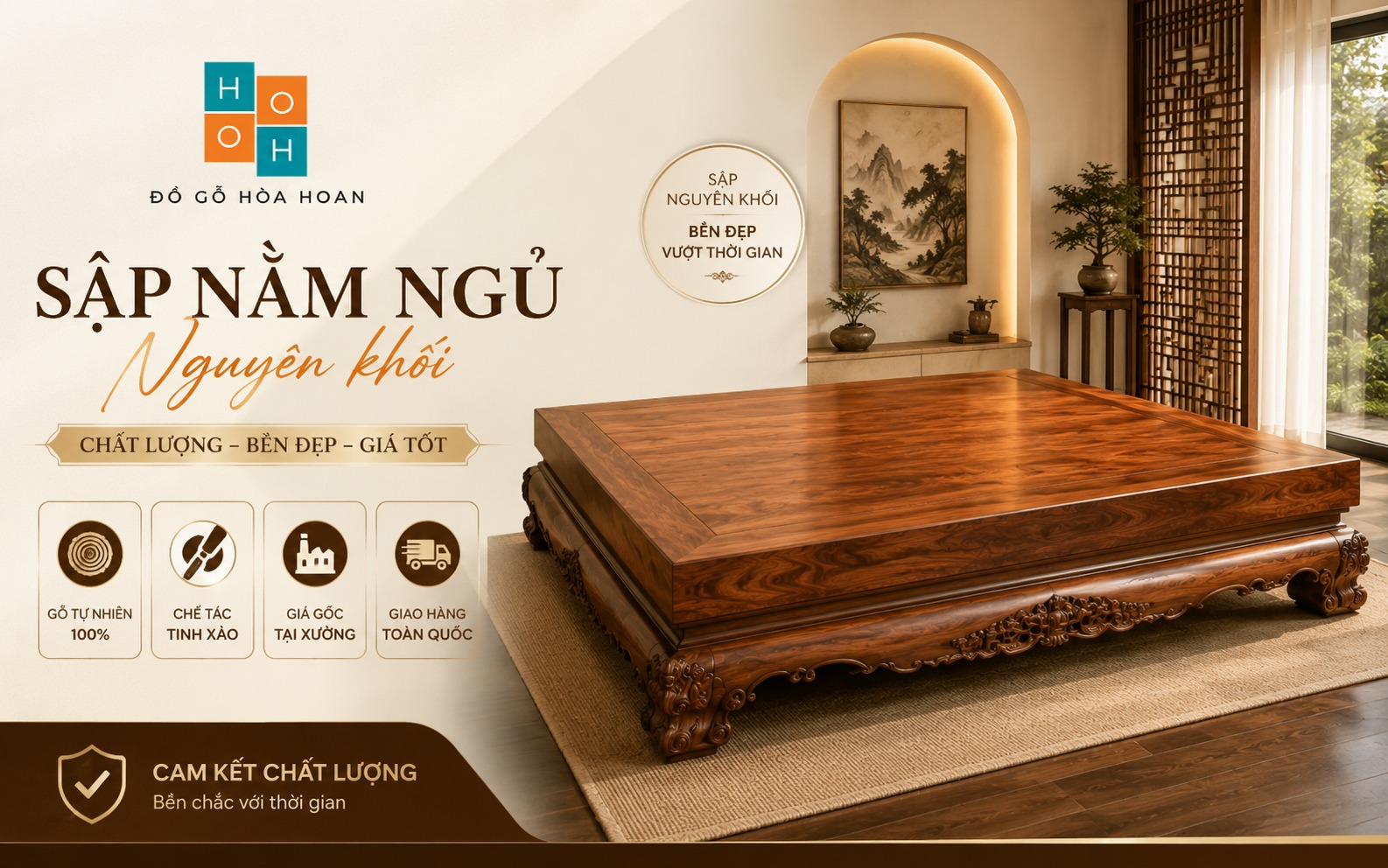 Mua sập nằm ngủ ở đâu chất lượng nguyên khối, giá tốt?