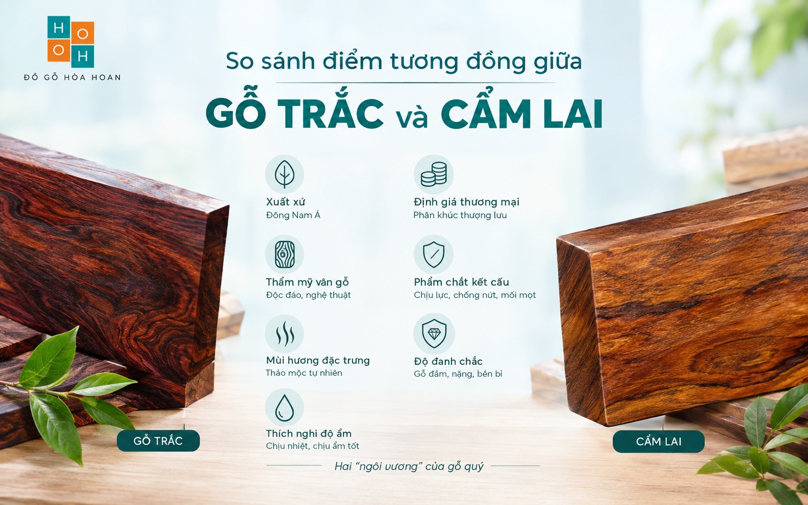 So sánh điểm tương đồng giữa gỗ trắc và cẩm lai