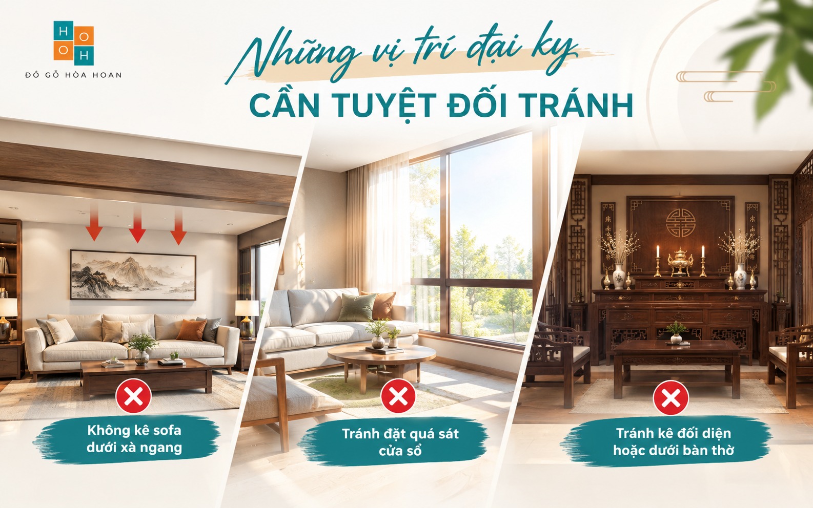 Những vị trí đại kỵ cần tuyệt đối tránh