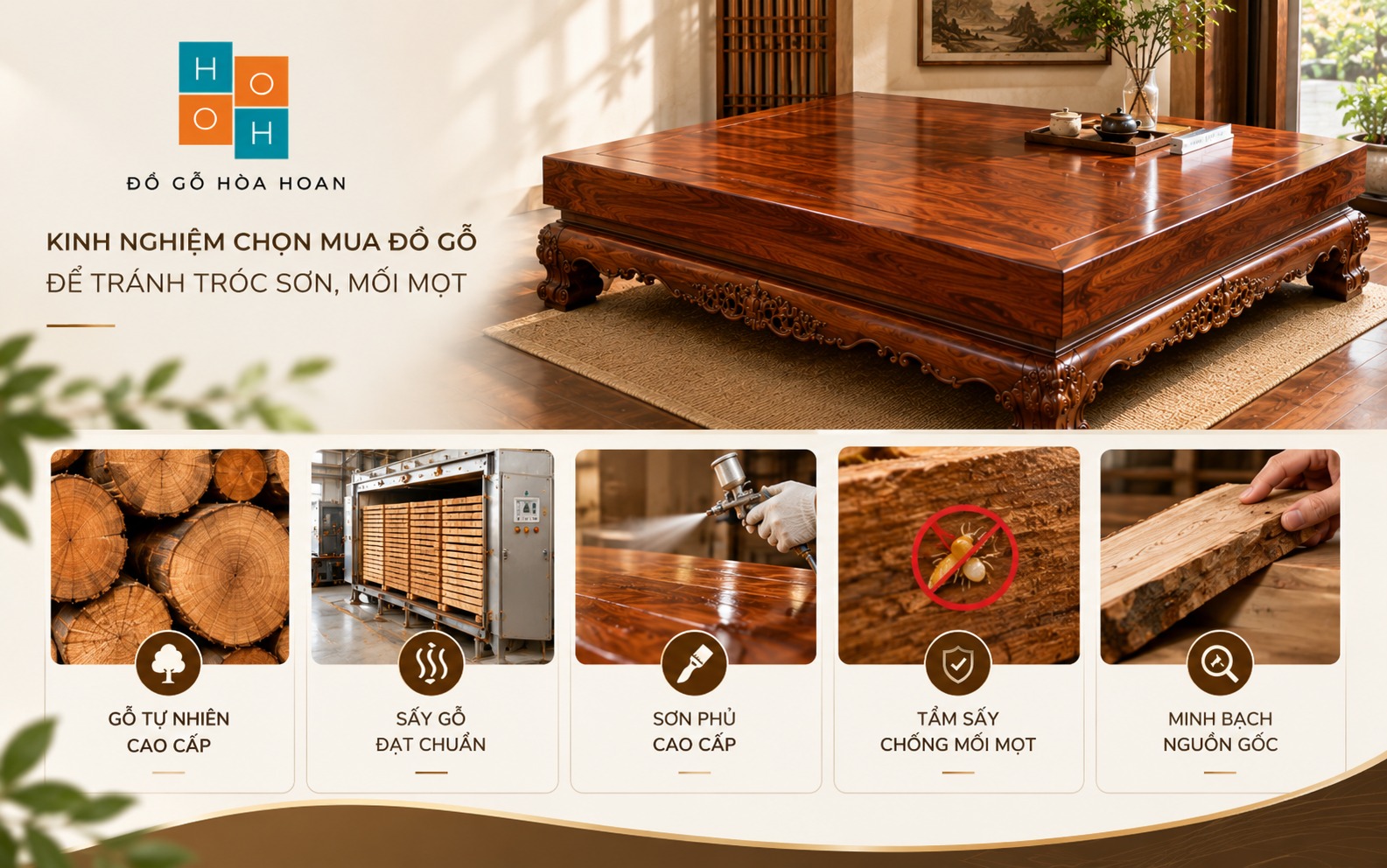Kinh nghiệm chọn mua đồ gỗ để tránh tình trạng tróc sơn, mối mọt