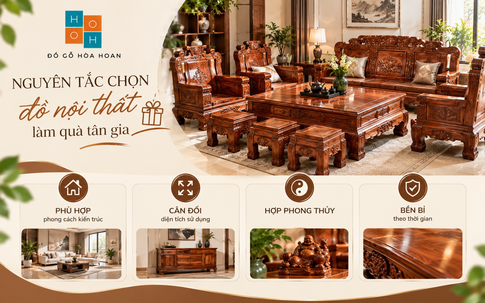 Nguyên tắc khi chọn đồ nội thất làm quà tân gia